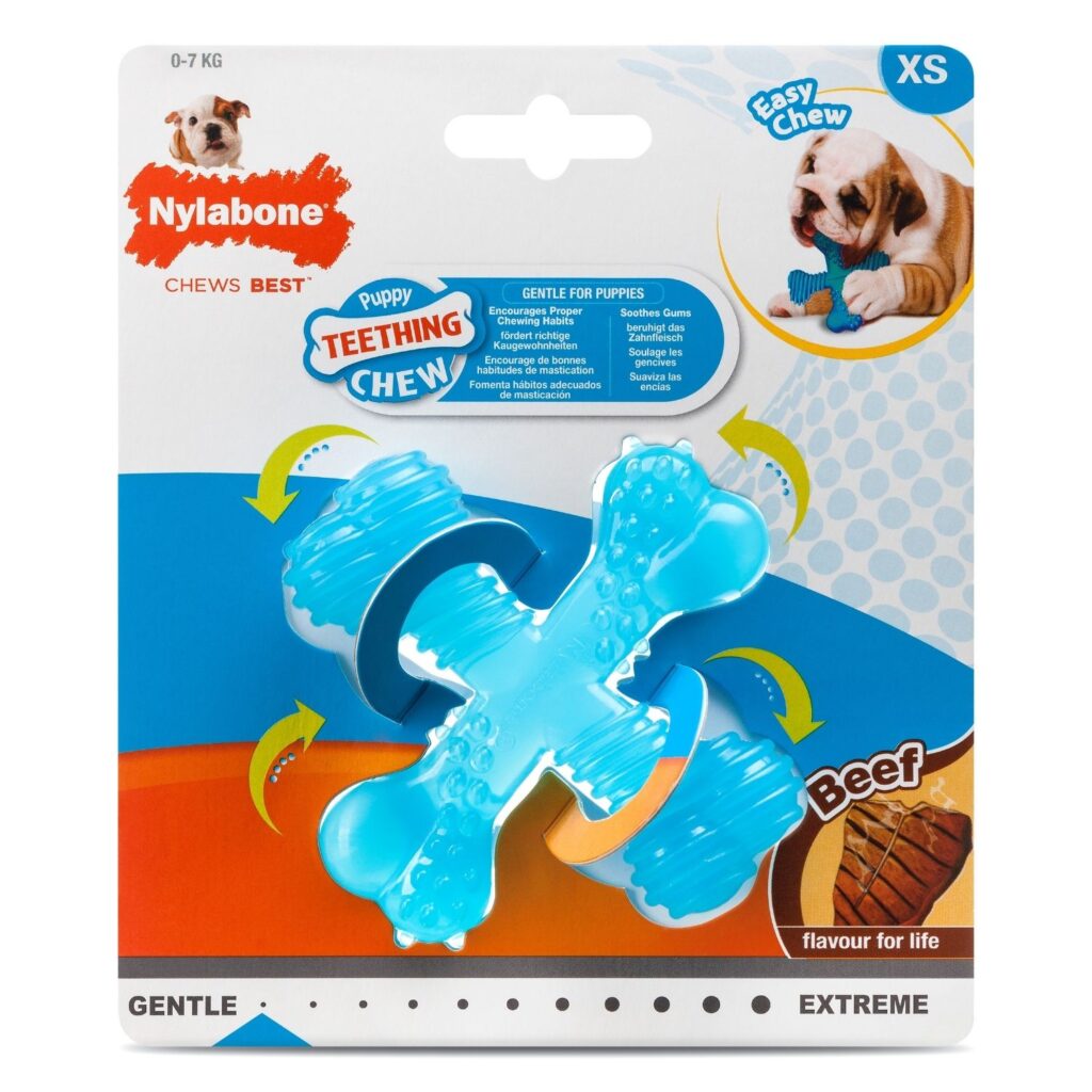 Puppy X-Shape Chew Engaging Chew Toy for Puppies in packaging