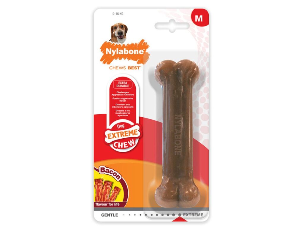 Nylabone Bacon Extreme Bone in packaging